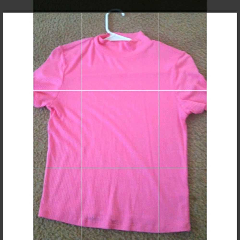 Baby pink turtle neck crop top